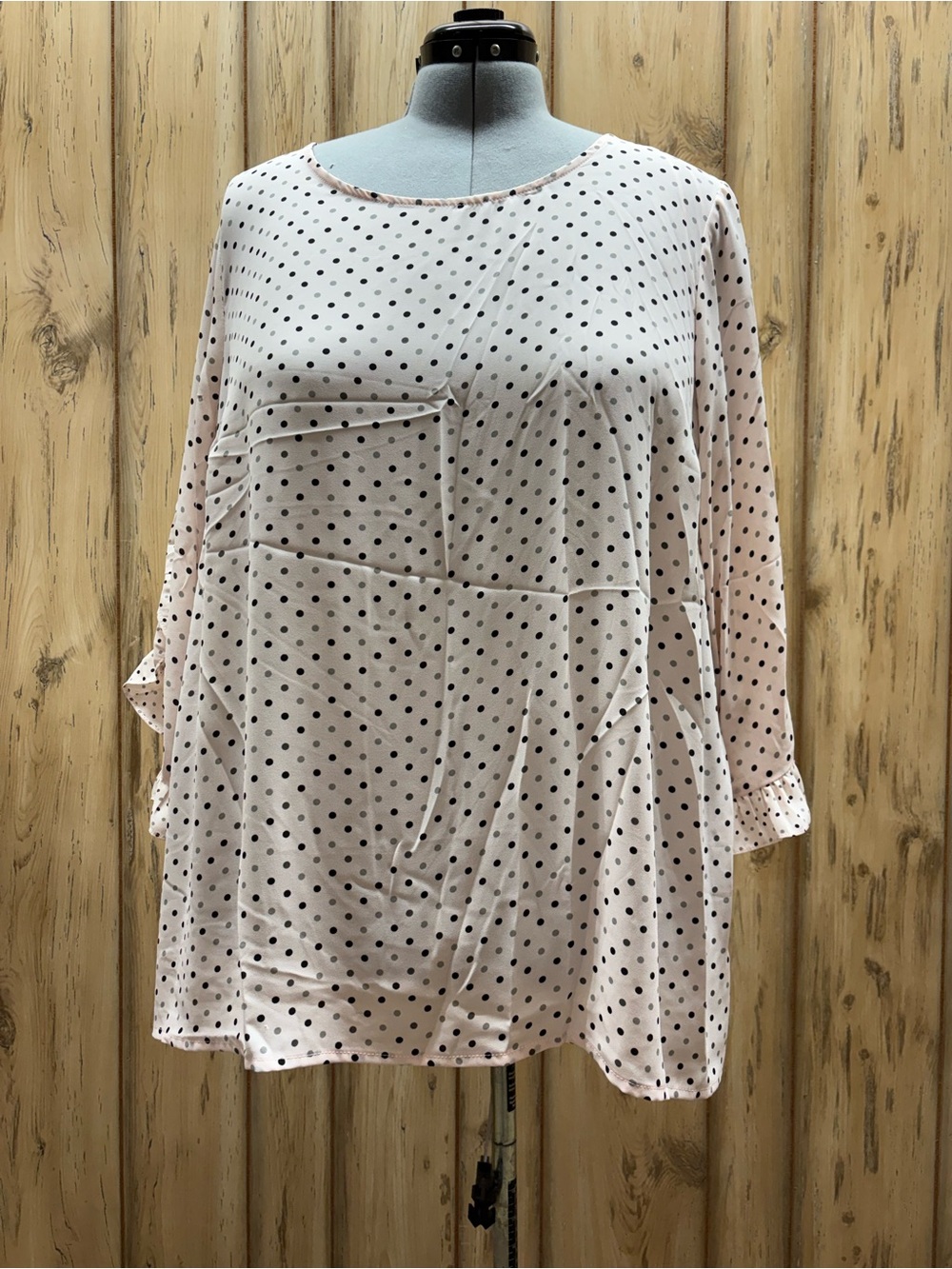 Rose & Olive Light Pink Polka Dot Long-Sleeve Tunic